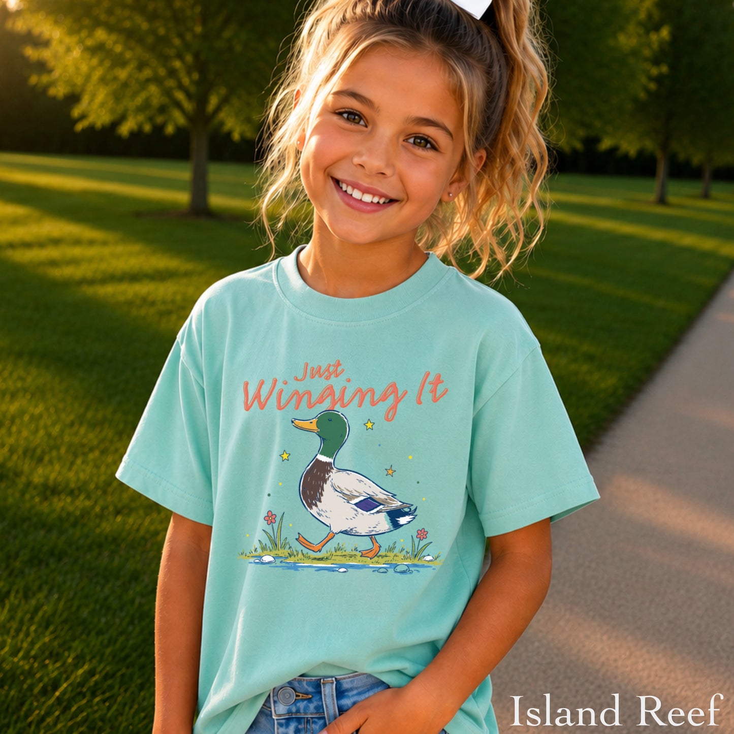 Just Winging It Mallard Duck  Youth Comfort Color T-Shirt