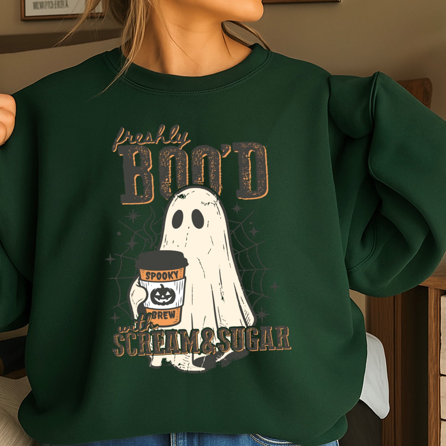 Freshly Boo’d Scream & Sugar Halloween Crewneck Sweatshirt
