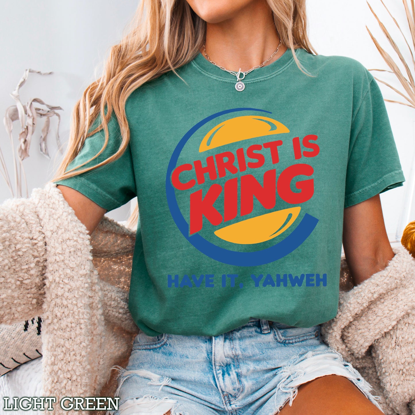 Christ Is King Christian Comfort Color Graphic Tee