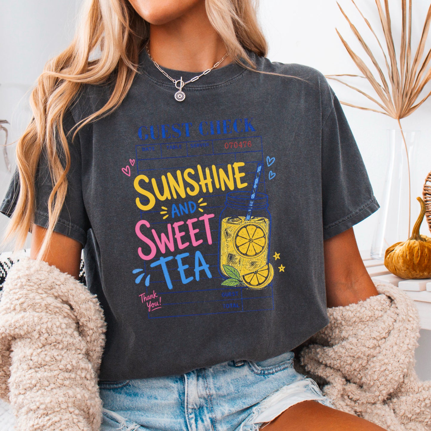 Guest Check Sunshine & Sweet Tea Comfort Color Graphic Tee