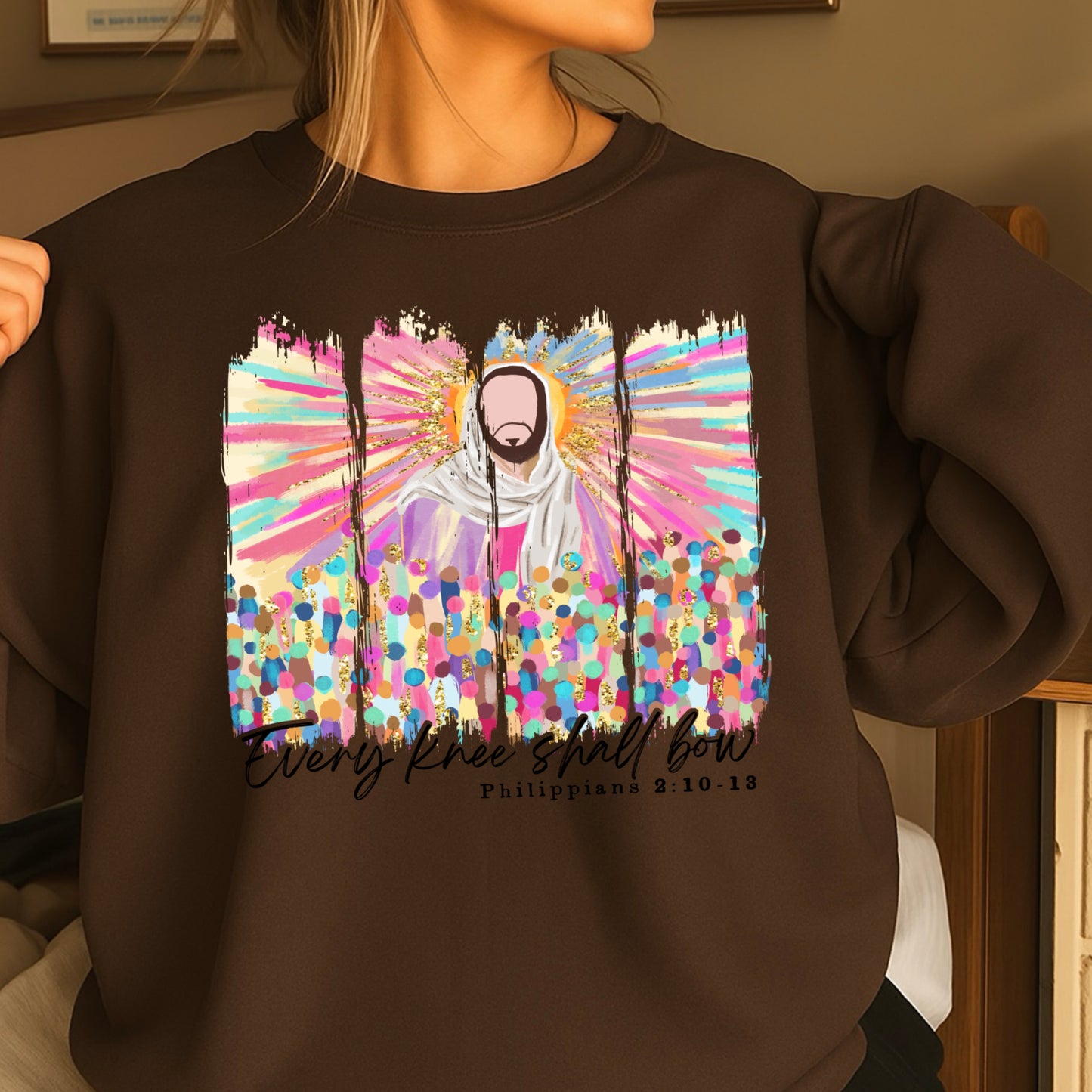 Every Knee Shall Bow Easter Crewneck Sweatshirt