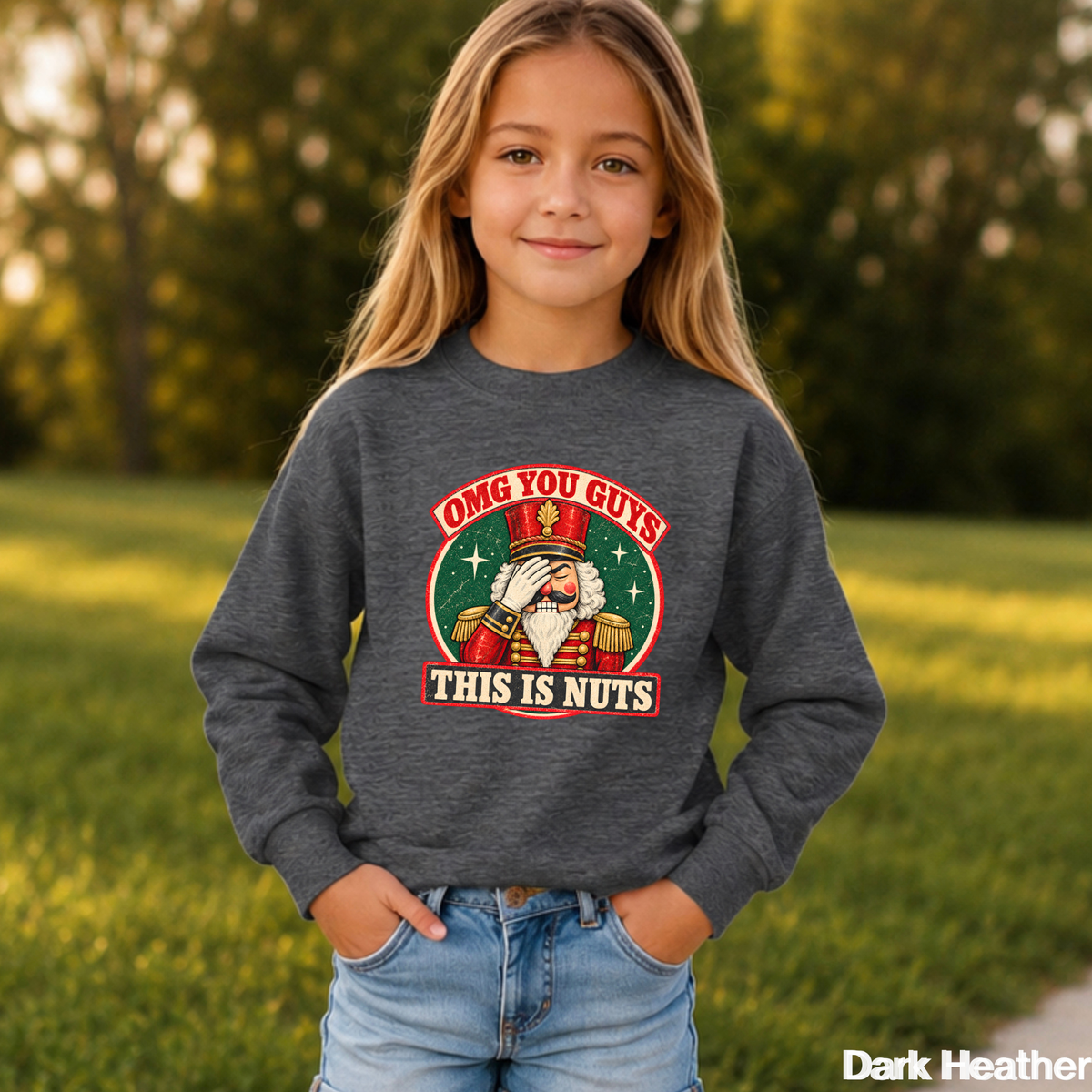 OMG You Guys This Is Nuts Christmas Youth Crewneck Sweatshirt