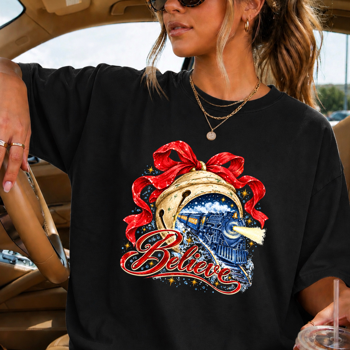 Believe Christmas Comfort Color Graphic Tee