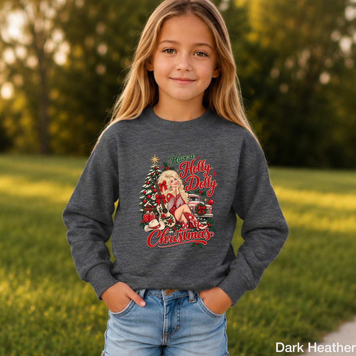 Have A Holly Christmas Youth Crewneck Sweatshirt