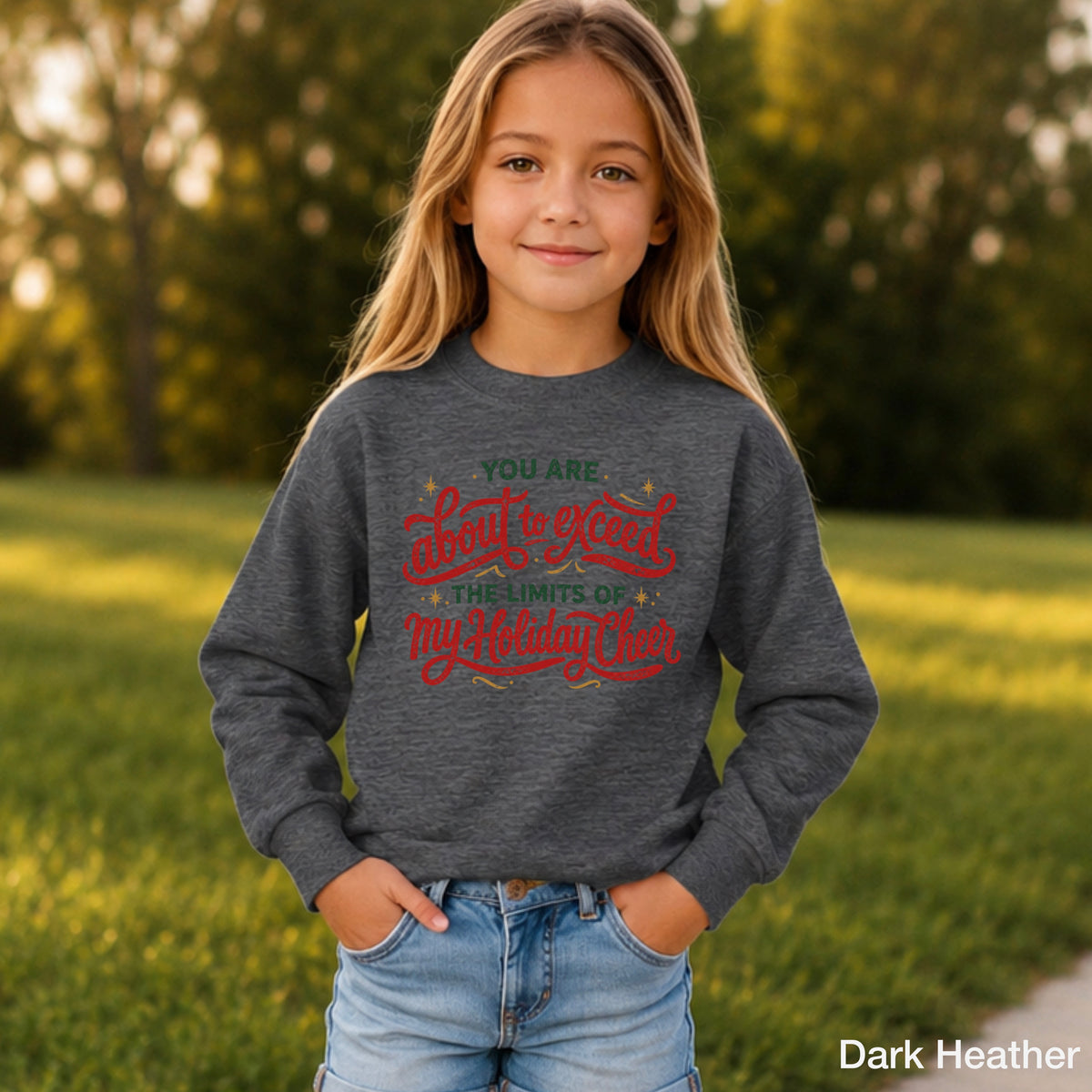 You Are About To Exceed My Limits Of Holiday Cheer Christmas Youth Crewneck Sweatshirt