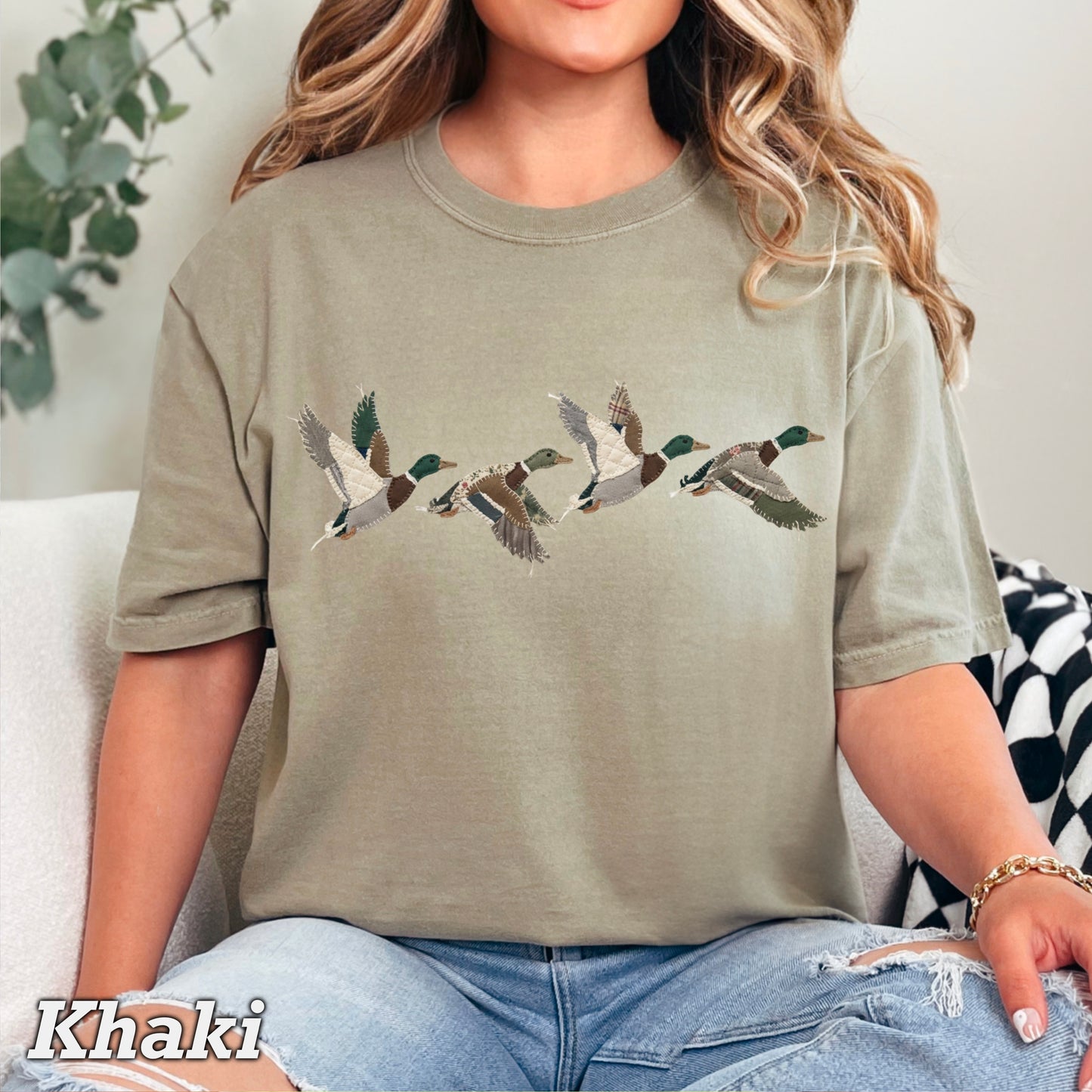 Patchwork Mallard Duck Comfort Color Graphic Tee