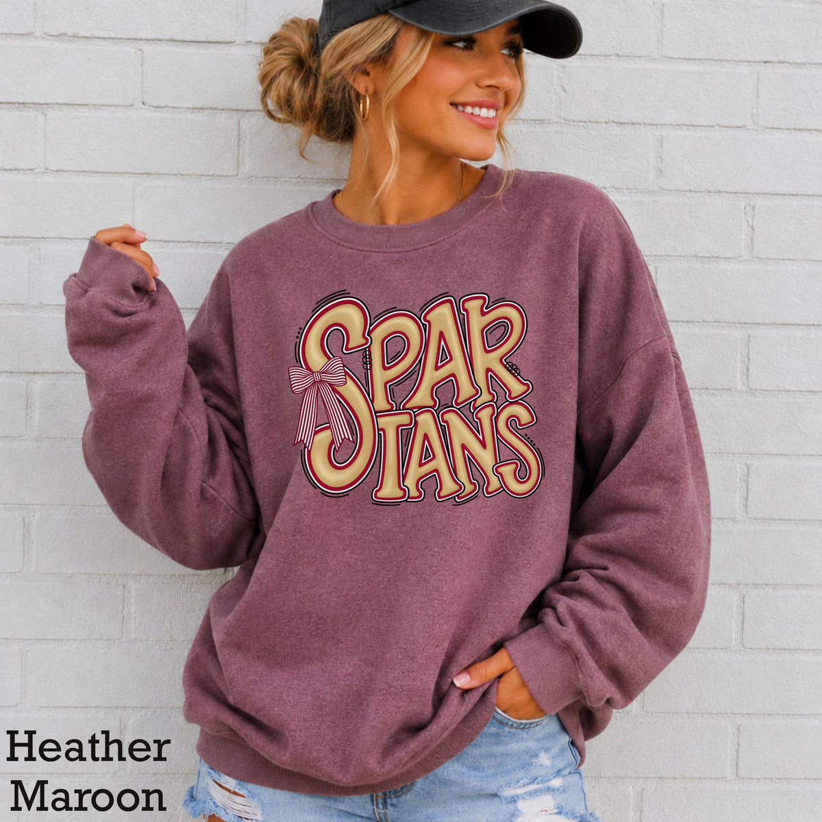 Spartans Coquette Bow Crewneck Sweatshirt
