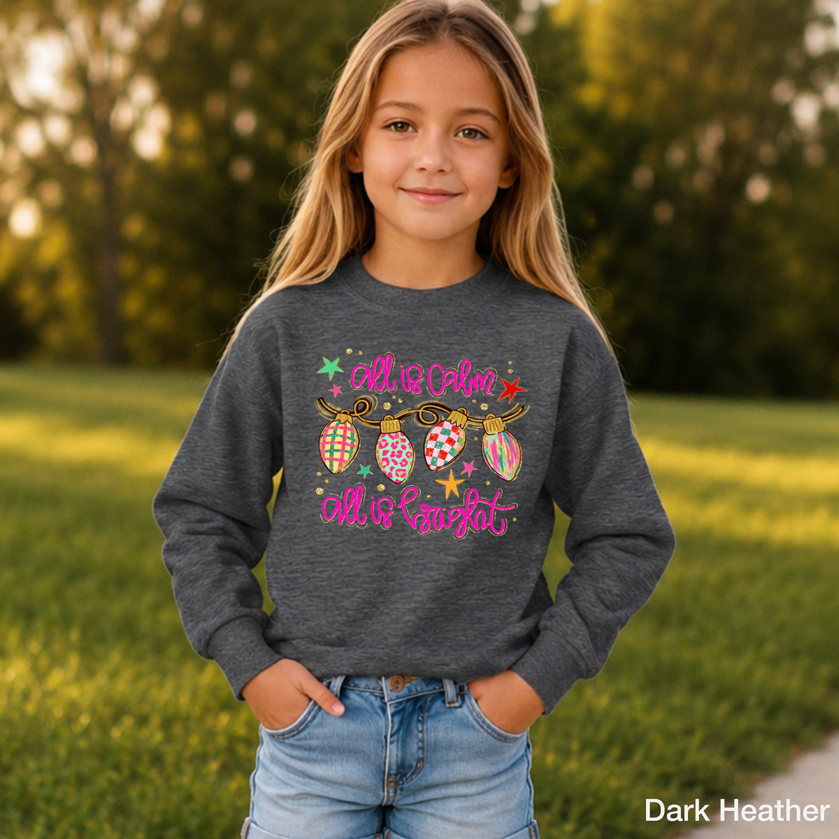 All Is Calm Christmas Youth Crewneck Sweatshirt