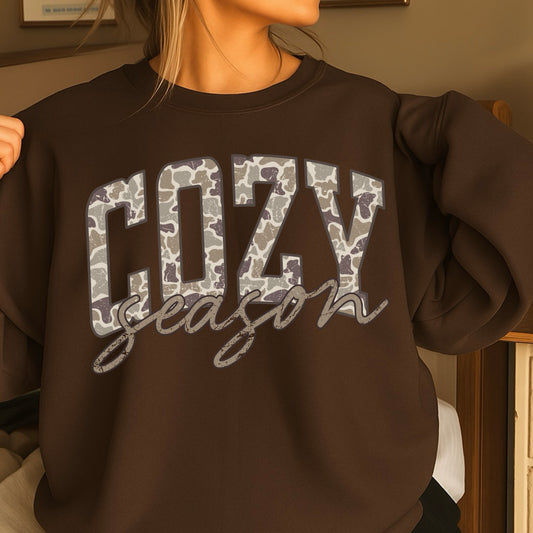 Camo Cozy Season Crewneck Sweatshirt