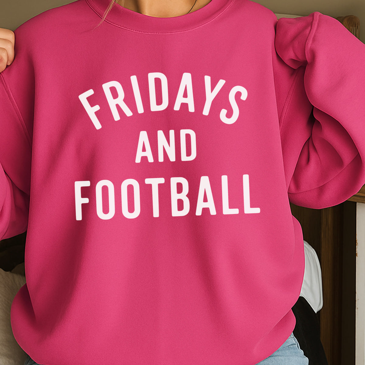 Fridays And Football Crewneck Sweatshirt