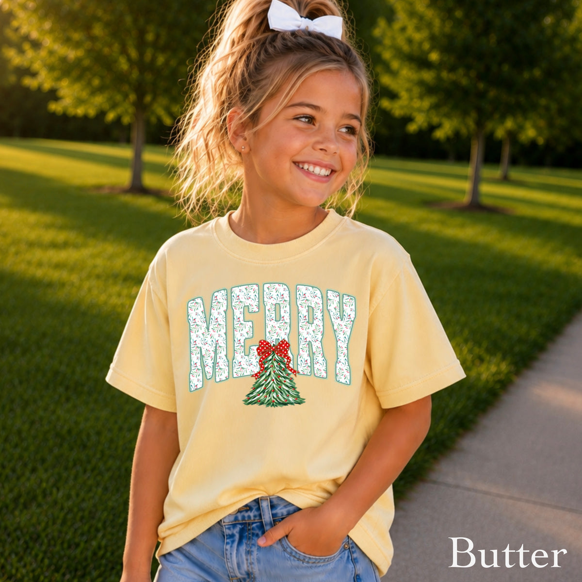 Merry Christmas Youth Comfort Color T-Shirt