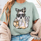 Preppy Ghost Halloween Comfort Color Graphic Tee