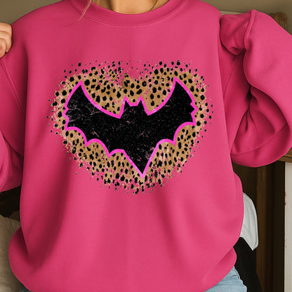 Leopard Bat Halloween Crewneck Sweatshirt