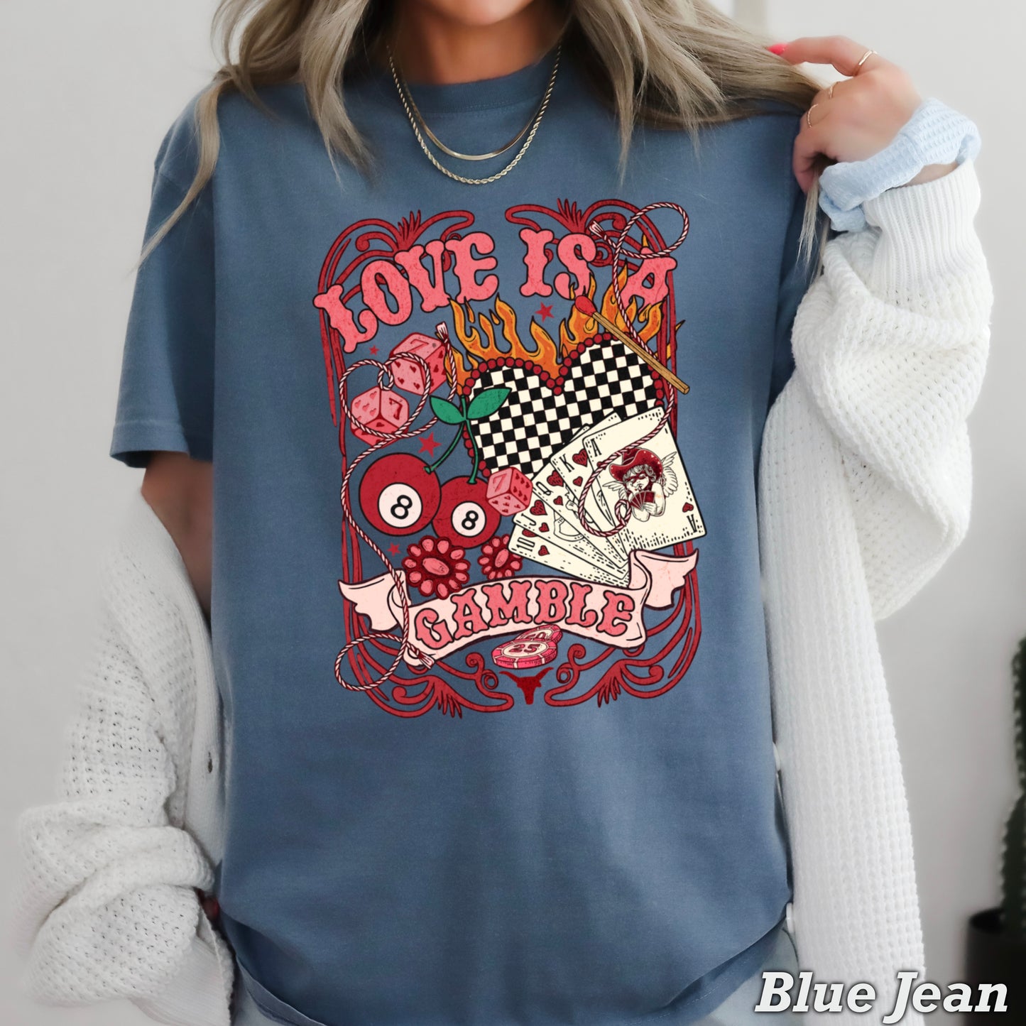 Love Is A Gamble Comfort Color Graphic Tee