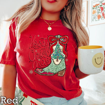 Howdy Christmas Comfort Color Graphic Tee