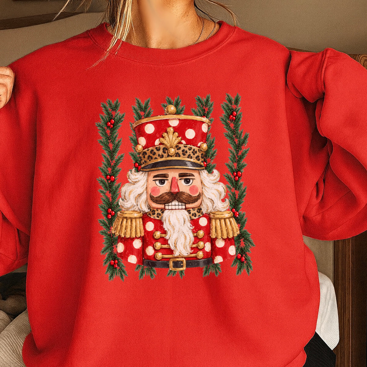 Preppy Nutcracker Christmas Crewneck Sweatshirt