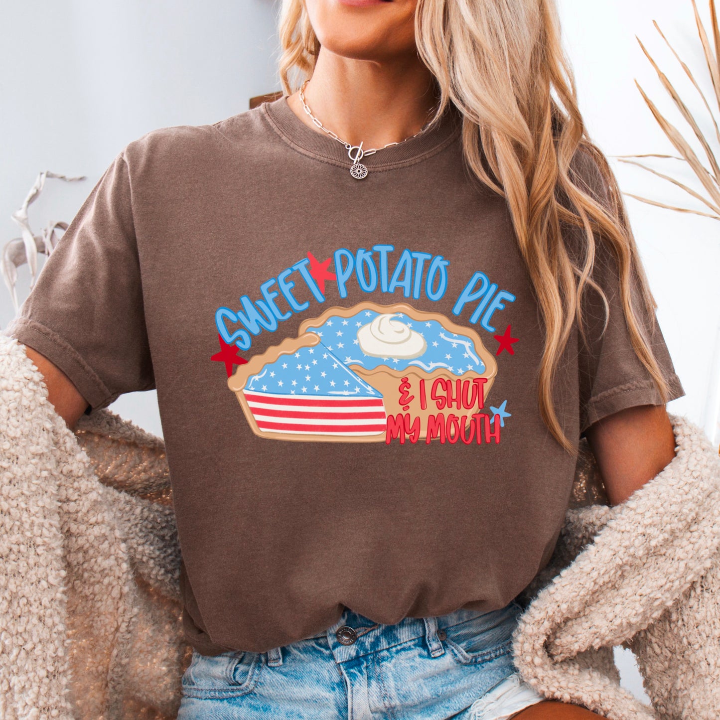 Sweet Potato Pie Patriotic Comfort Color Graphic Tee