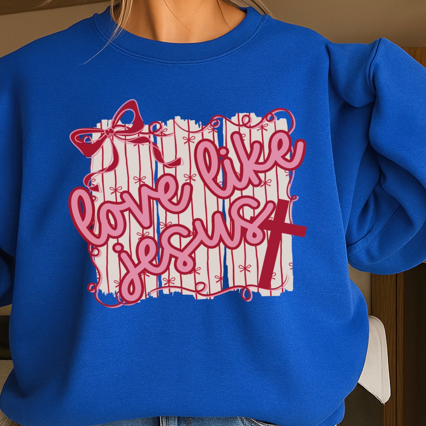 Love Like Jesus Valentine’s Day Crewneck Sweatshirt