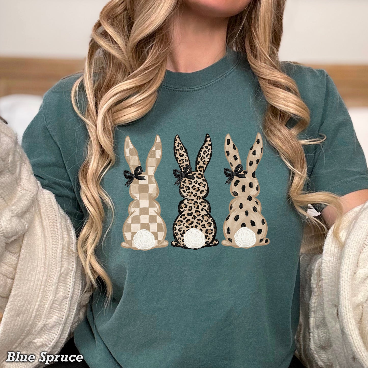Easter Rabbit Trio Easter Comfort Color Graphic Tee