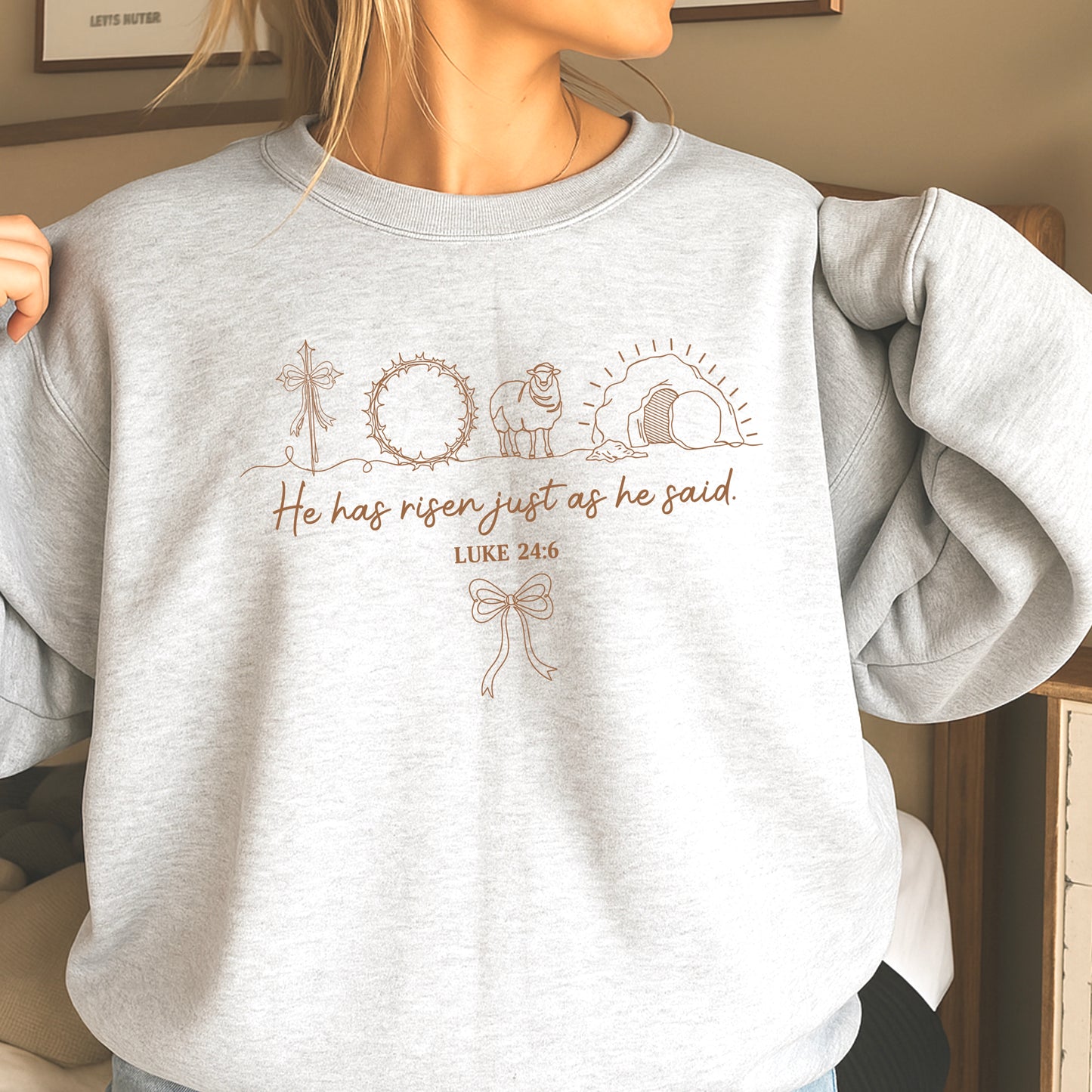 He Is Risen Easter Crewneck Sweatshirt