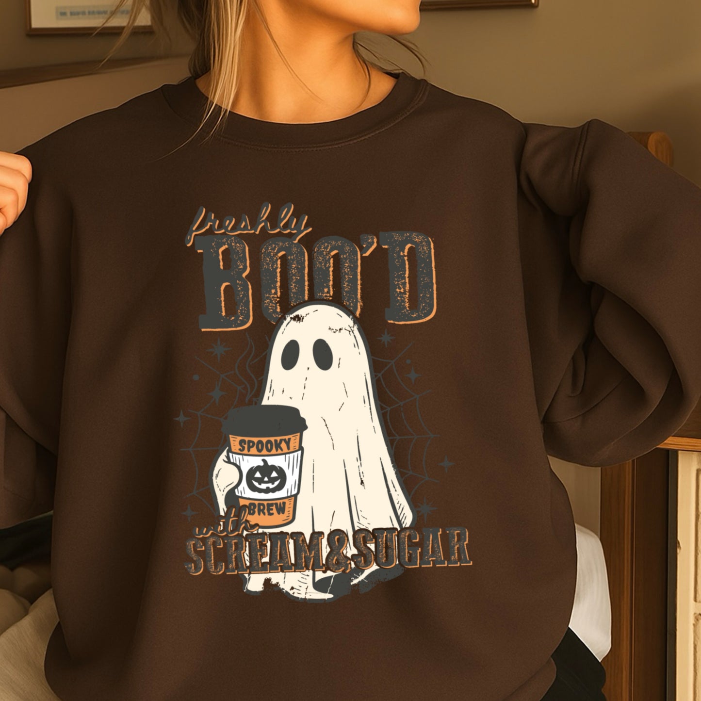 Freshly Boo’d Scream & Sugar Halloween Crewneck Sweatshirt