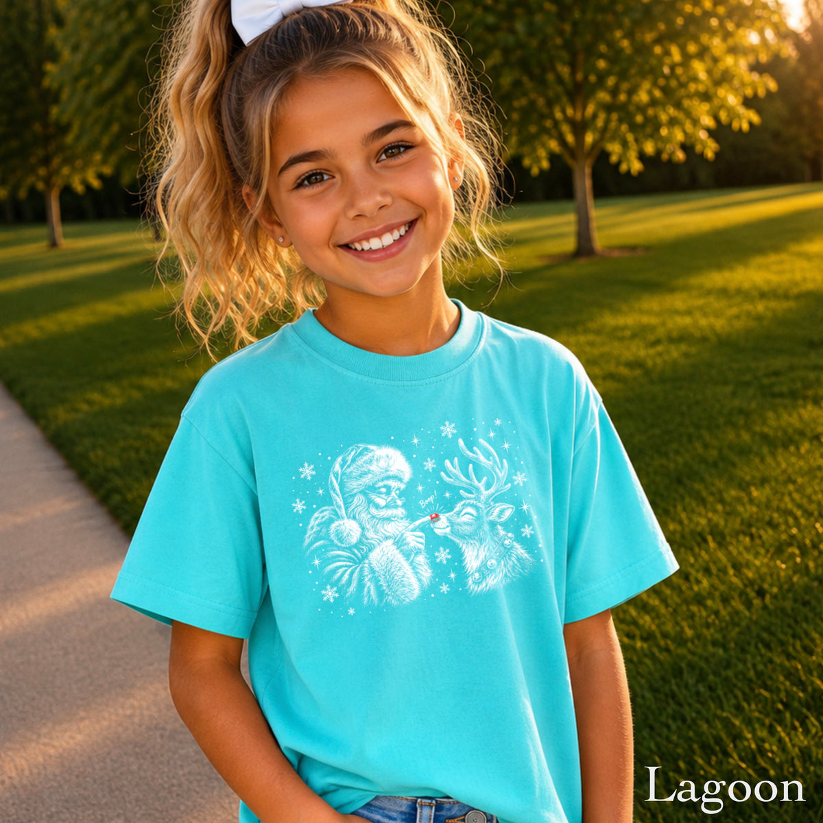Santa Boop Christmas Youth Comfort Color T-Shirt
