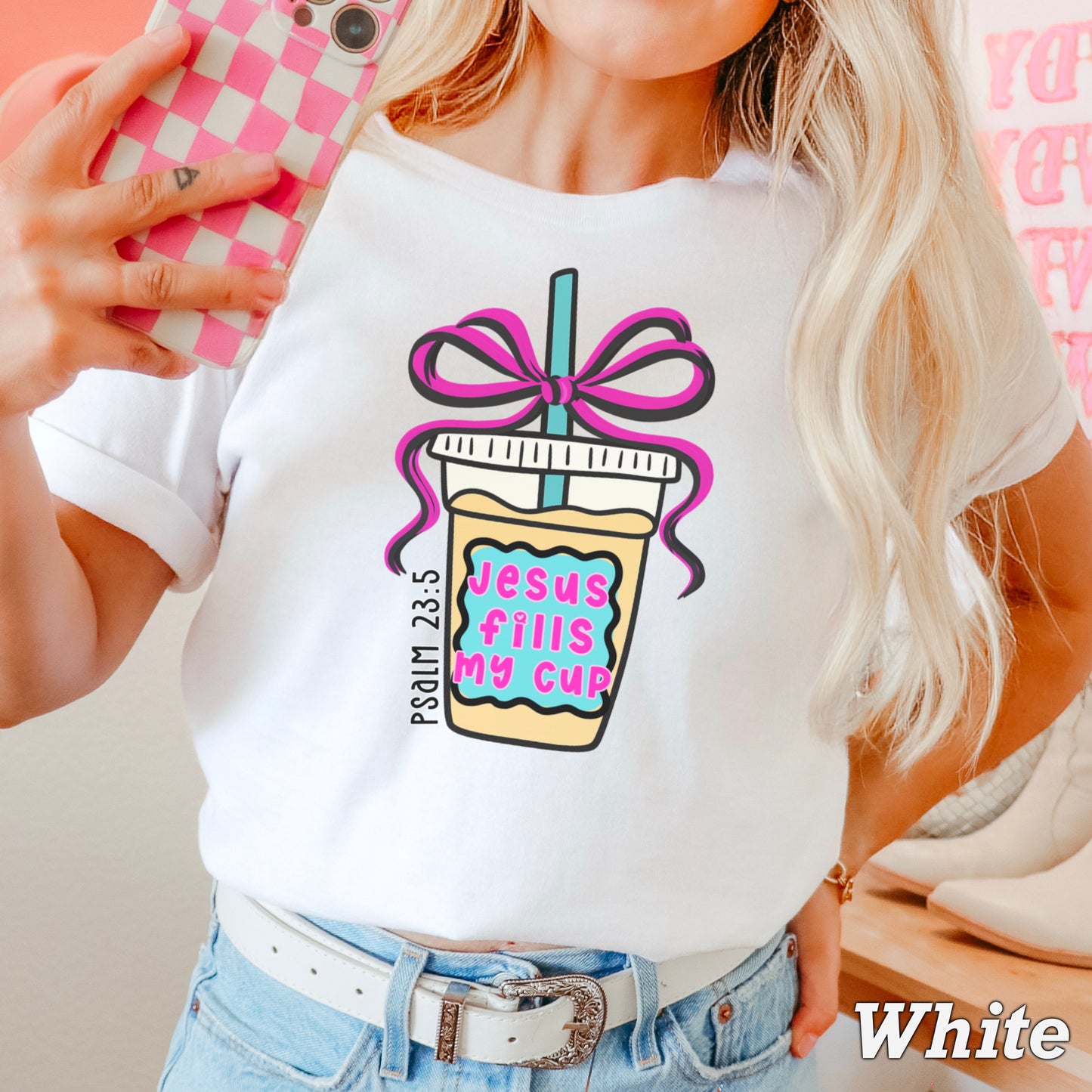 Jesus Fills Up My Cup Christian Comfort Color Graphic Tee