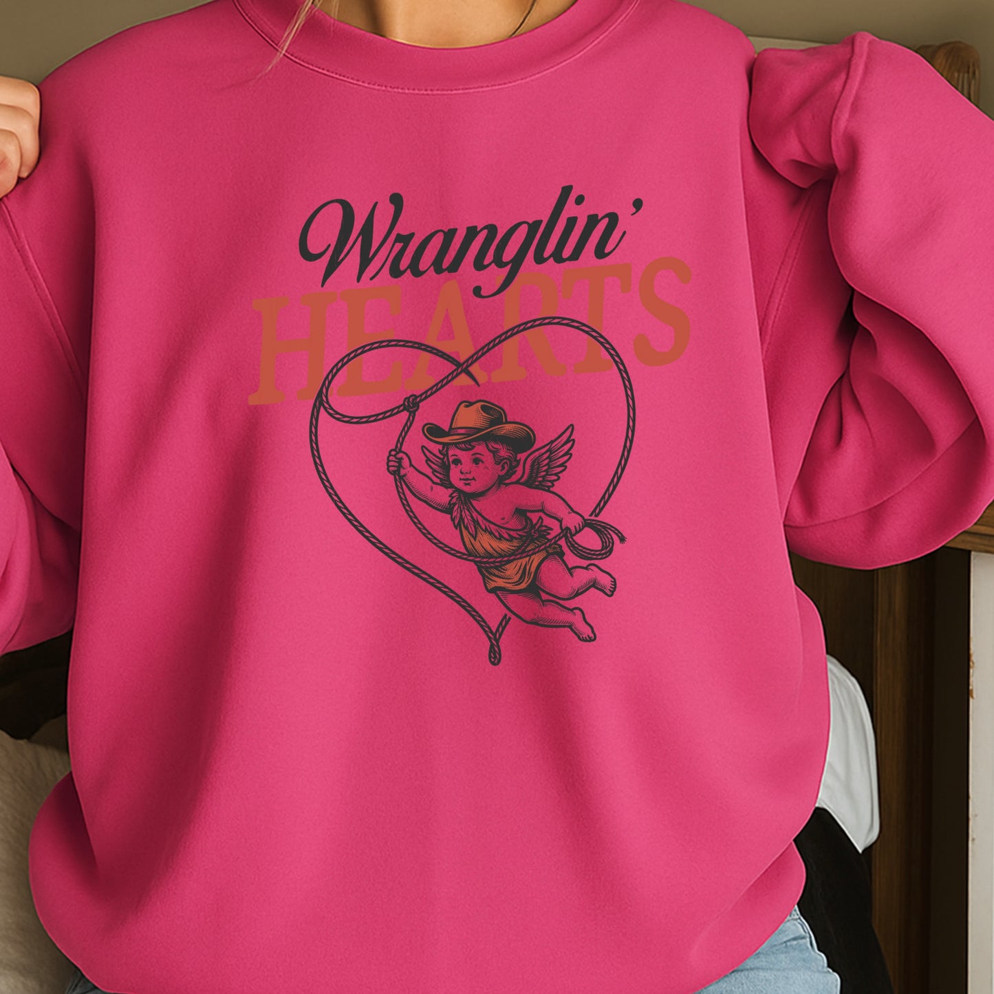 Wranglin Hearts Valentine’s Day Crewneck Sweatshirt
