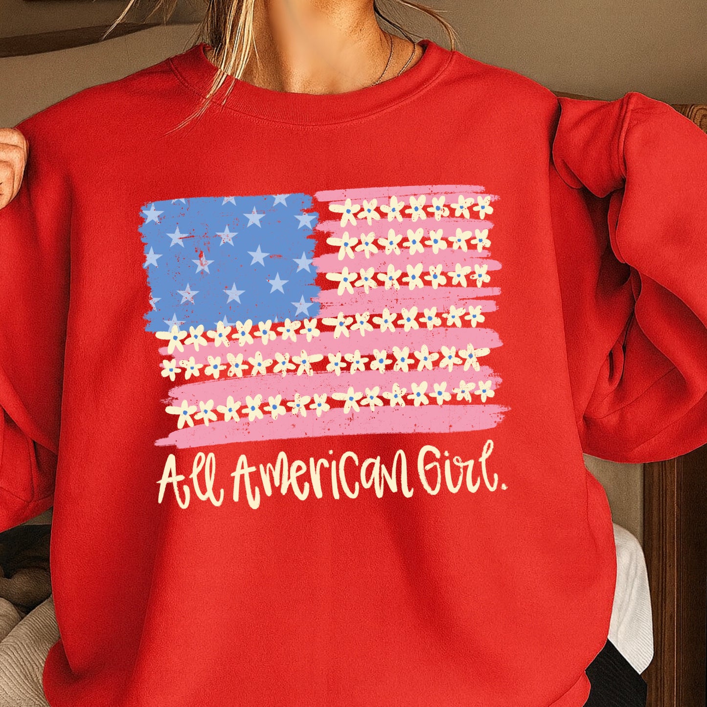 All American Girl Crewneck Sweatshirt