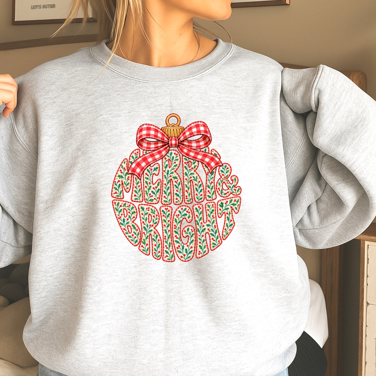 Merry & Bright Christmas Crewneck Sweatshirt