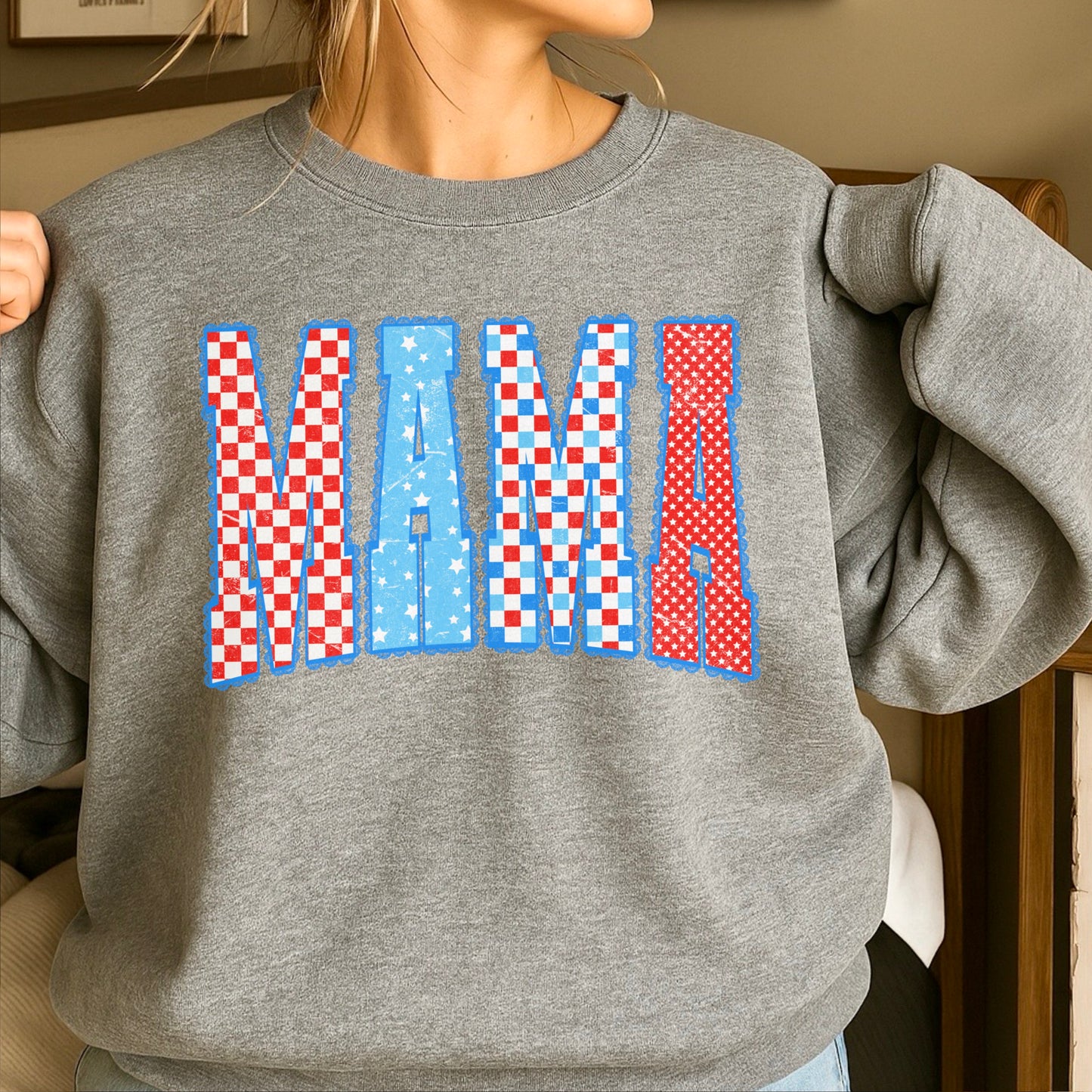 Mama Patriotic Crewneck Sweatshirt