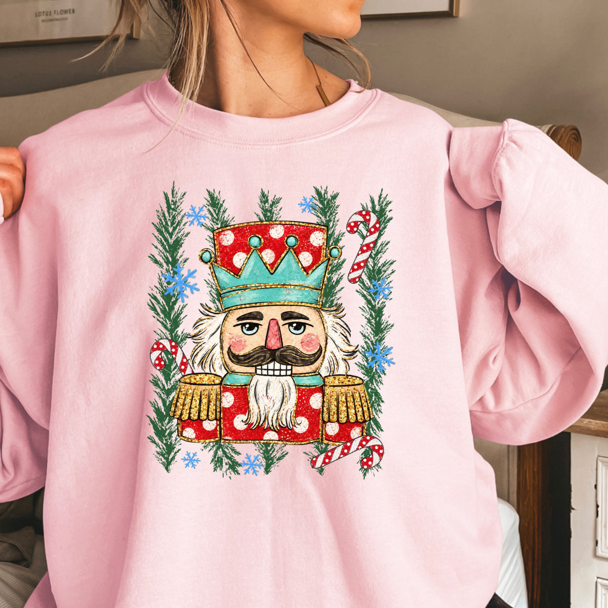 Preppy Nutcracker Christmas Crewneck Sweatshirt