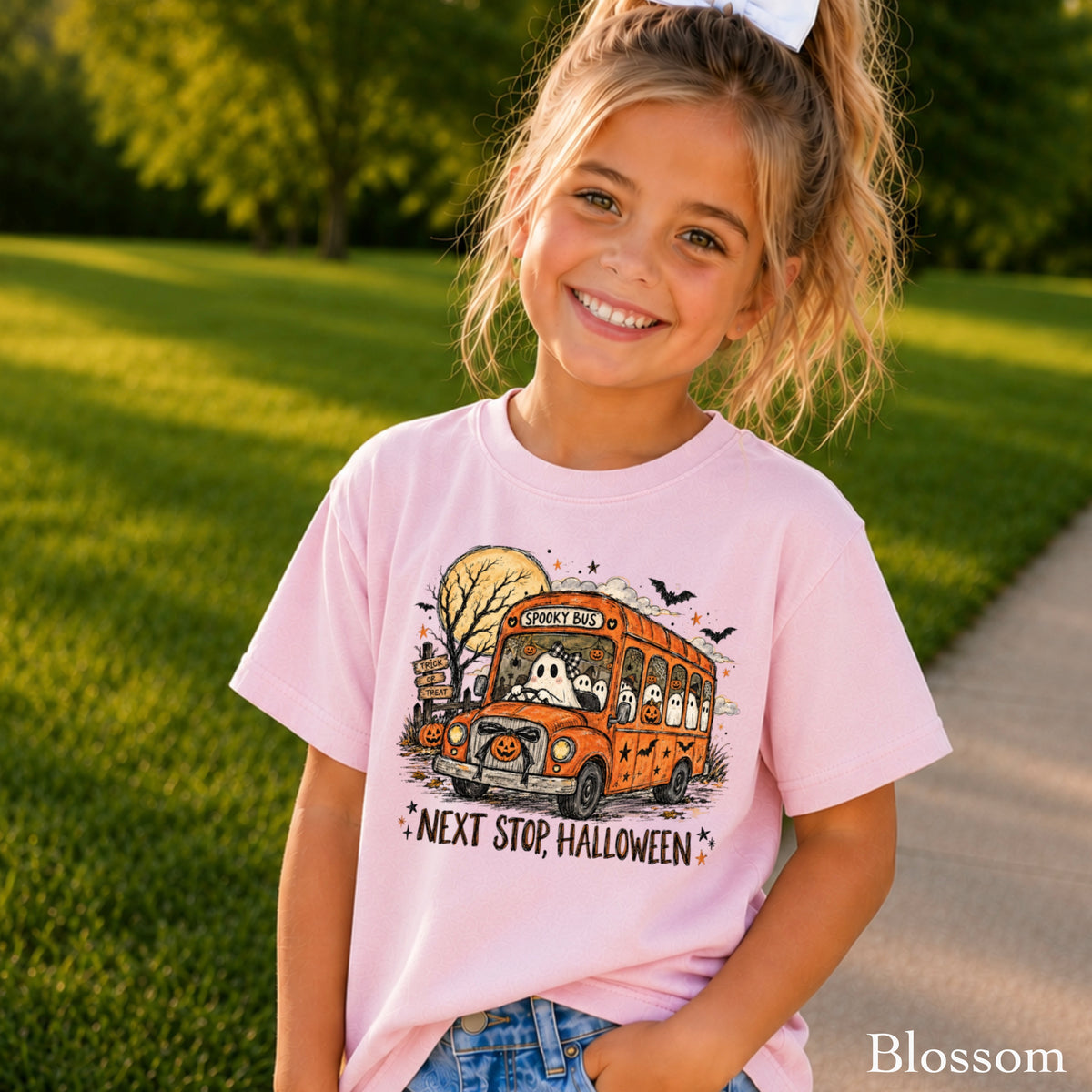 Next Stop Halloween Youth Comfort Color T-Shirt
