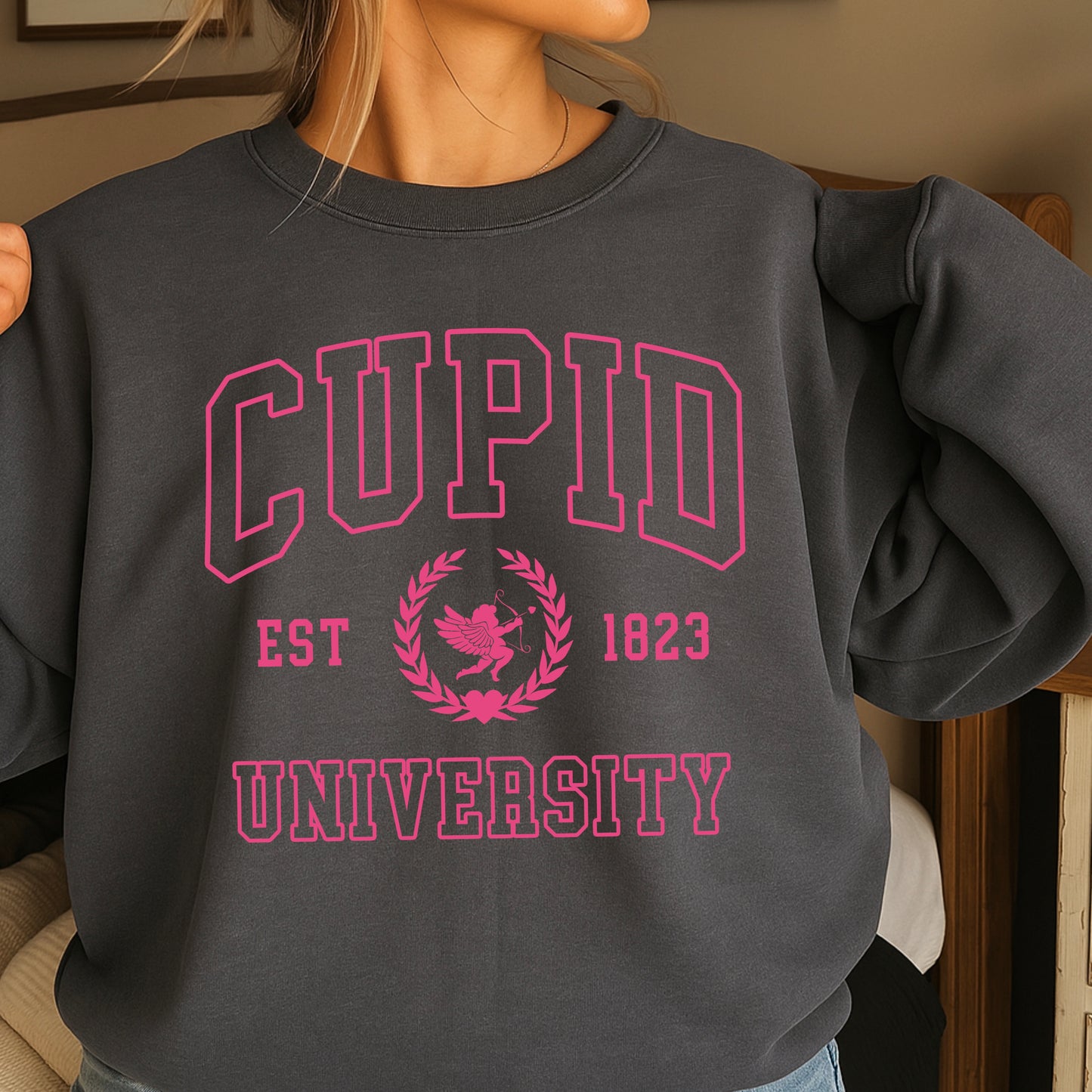 Cupid University Valentine’s Day Crewneck Sweatshirt