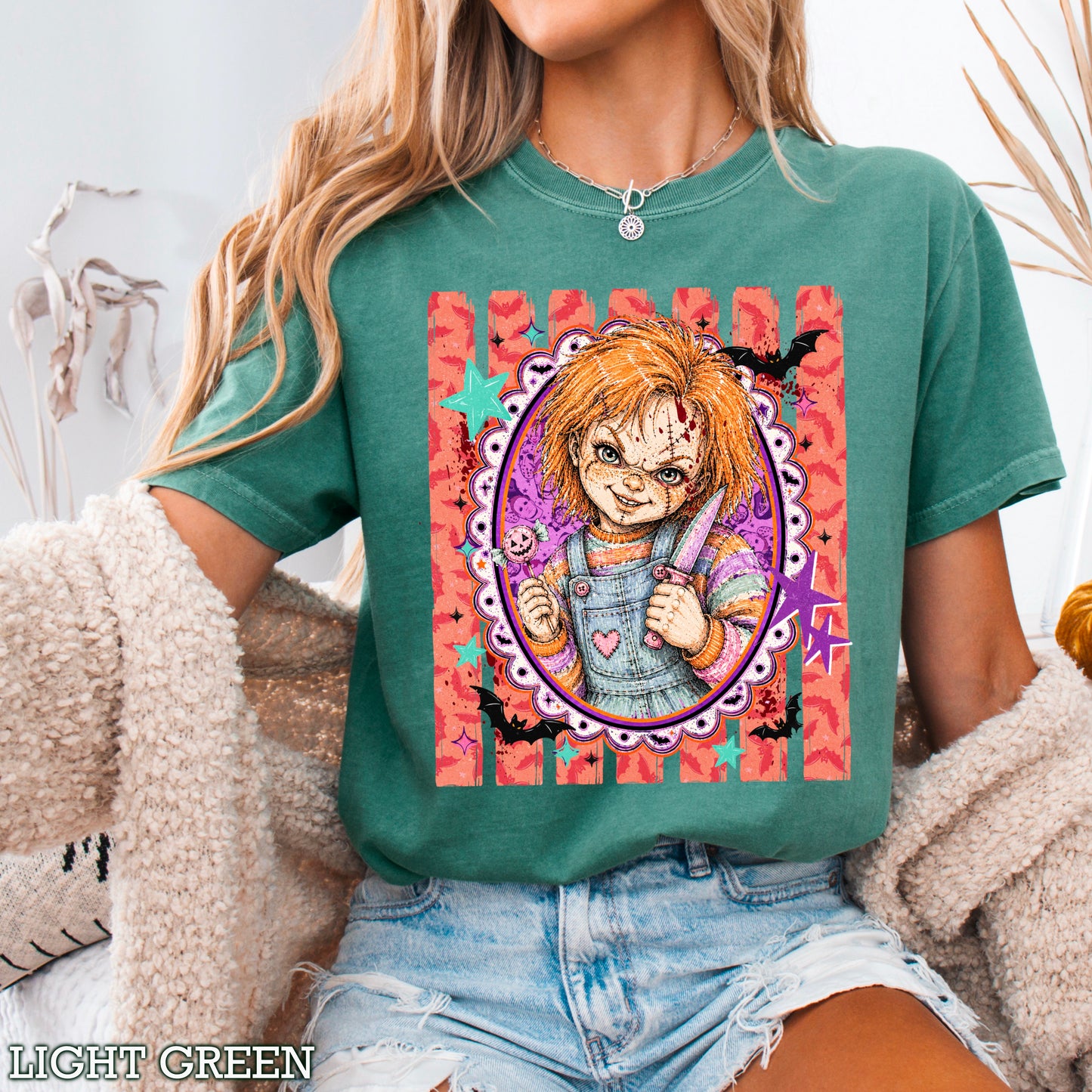 Horror Film Character Halloween Comfort Color Graphic Tee