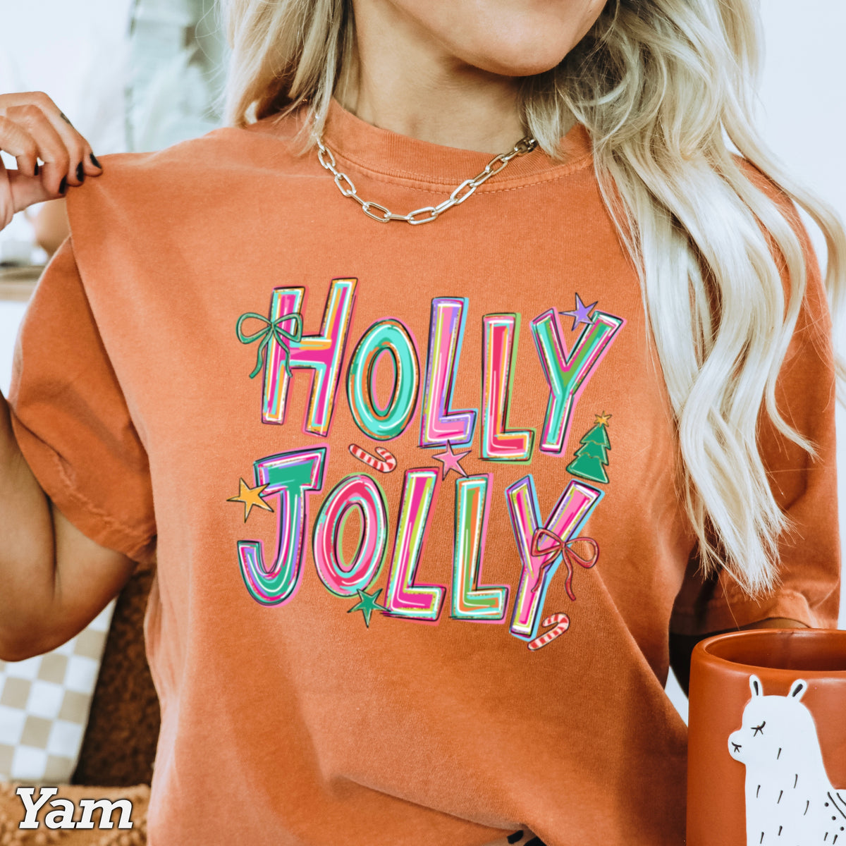 Holly Jolly Christmas Comfort Color Graphic Tee