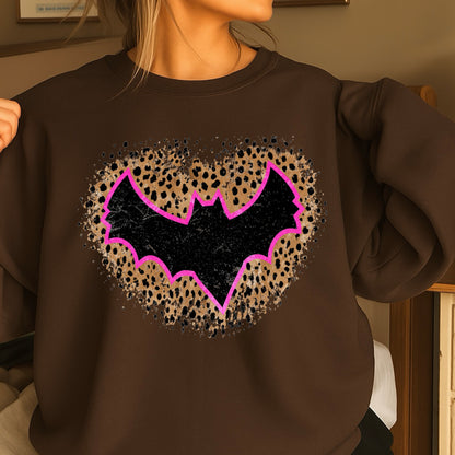 Leopard Bat Halloween Crewneck Sweatshirt