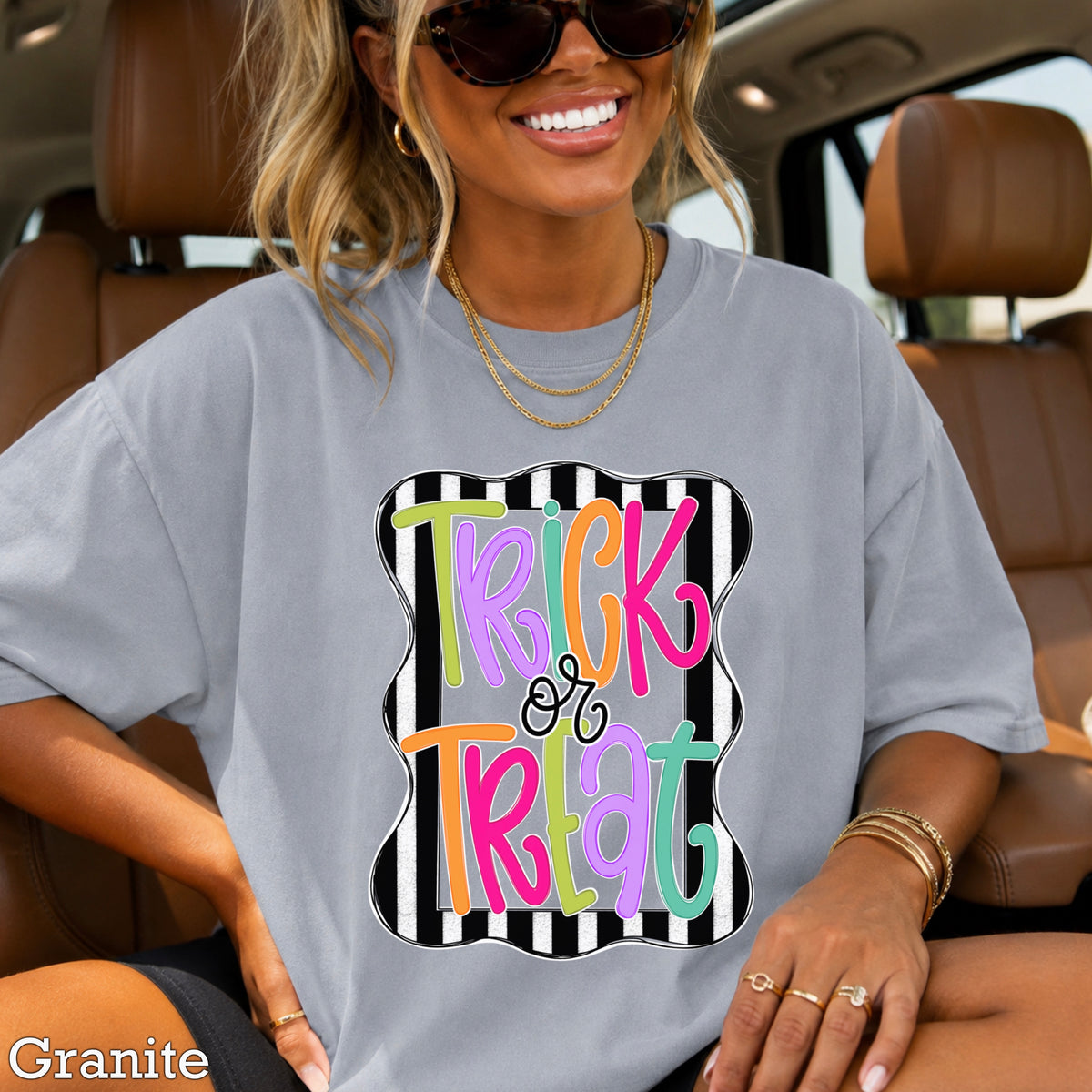 Trick Or Treat Halloween Comfort Color Graphic Tee