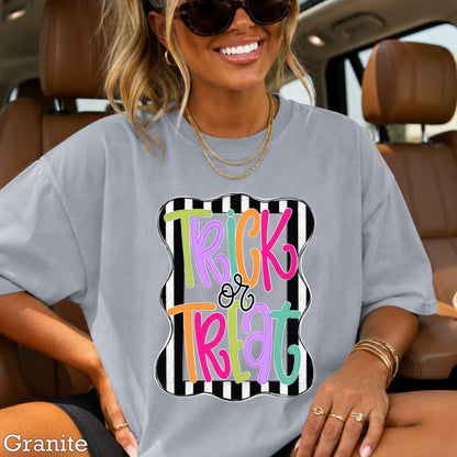 Trick Or Treat Halloween Comfort Color Graphic Tee
