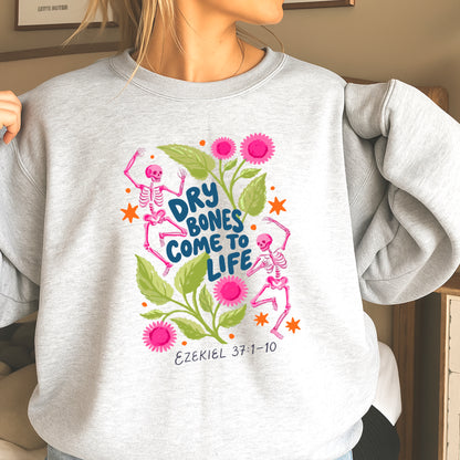 Dry Bones Come To Life Navy Lettering Christian Sweatshirt