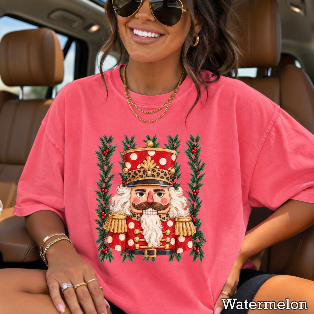 Preppy Nutcracker Christmas Comfort Color Graphic Tee
