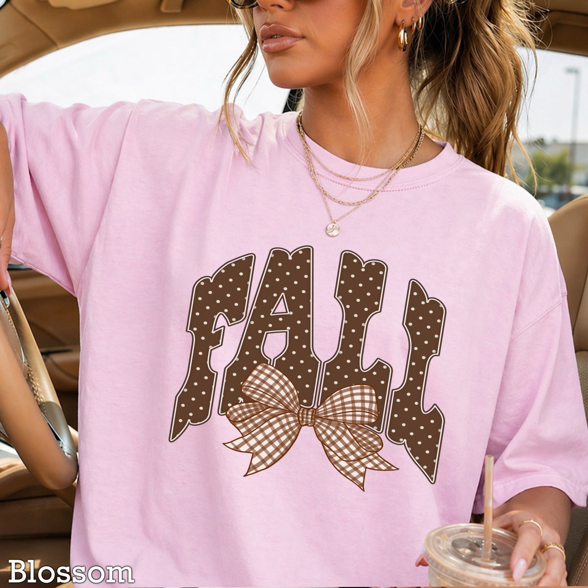 Fall Gingham Comfort Color Graphic Tee