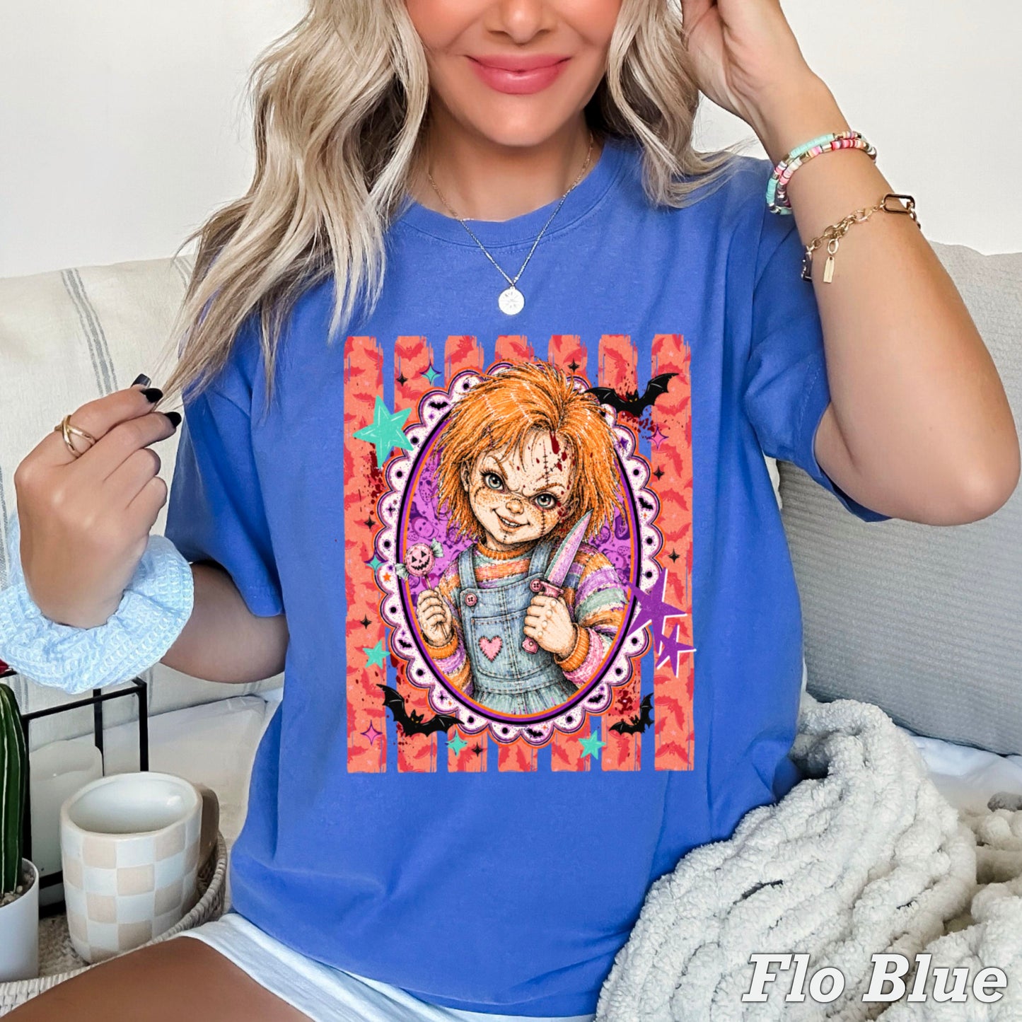 Horror Film Character Halloween Comfort Color Graphic Tee