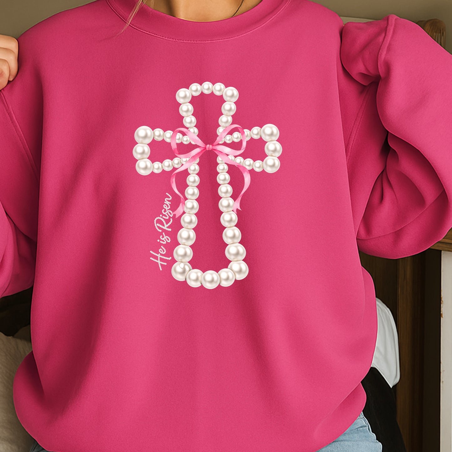 He Is Risen Easter Crewneck Sweatshirt
