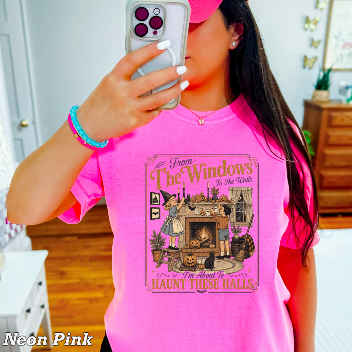From The Windows To The Walls Halloween Comfort Color Graphic Tee