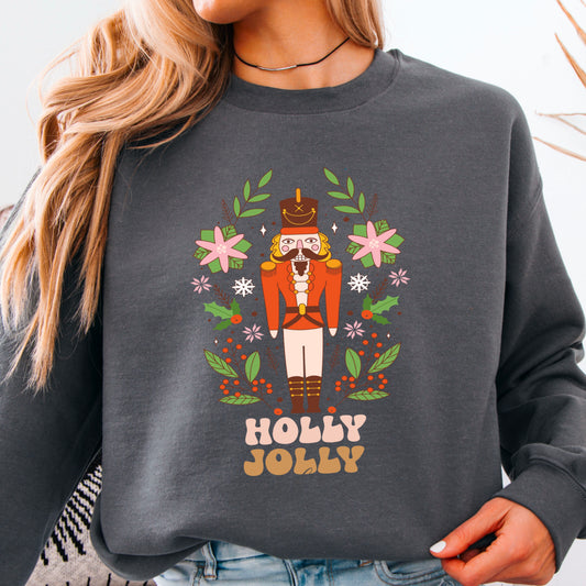 Holly Jolly Vibes Nutcracker Crewneck Sweatshirt