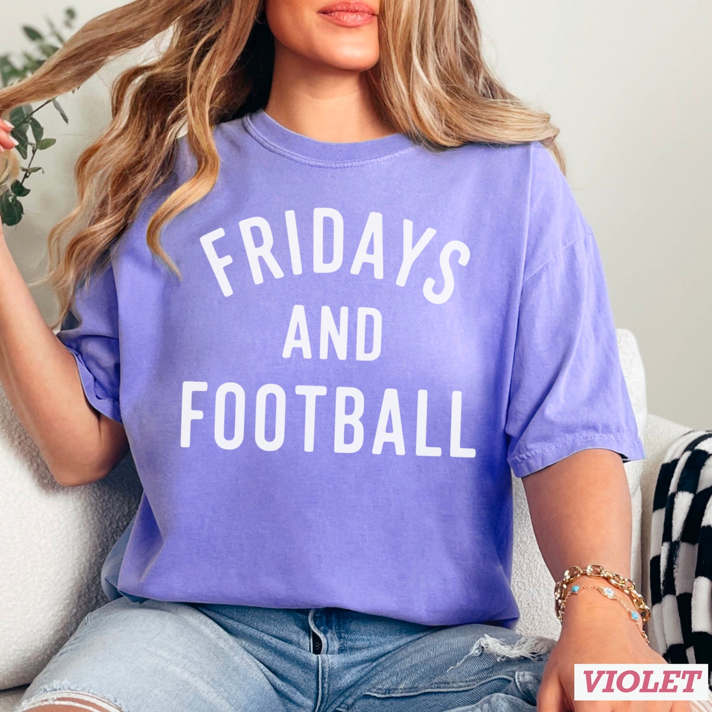 Fridays And Football Comfort Color Graphic Tee