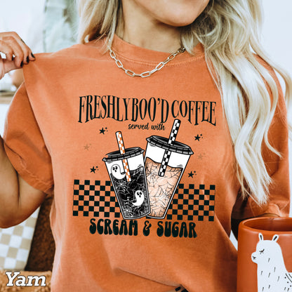 Freshly Boo’d Coffee Halloween Comfort Color Graphic Tee
