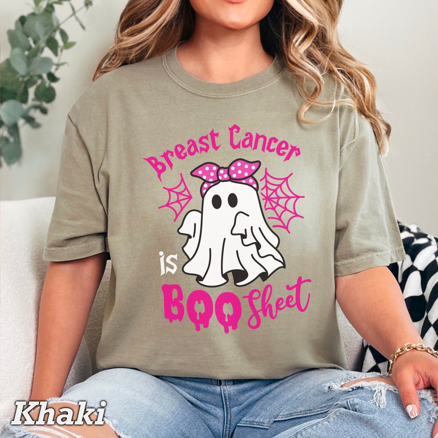 Breast Cancer Is Boo-Sheet Comfort Color Graphic Tee