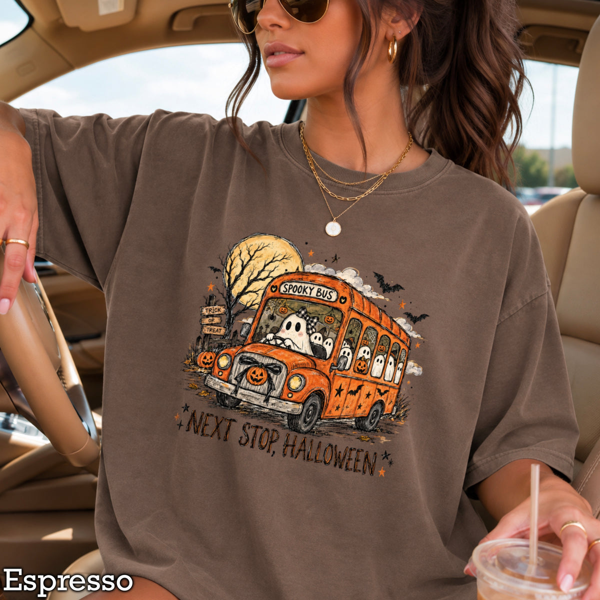Next Stop Halloween Comfort Color Graphic Tee